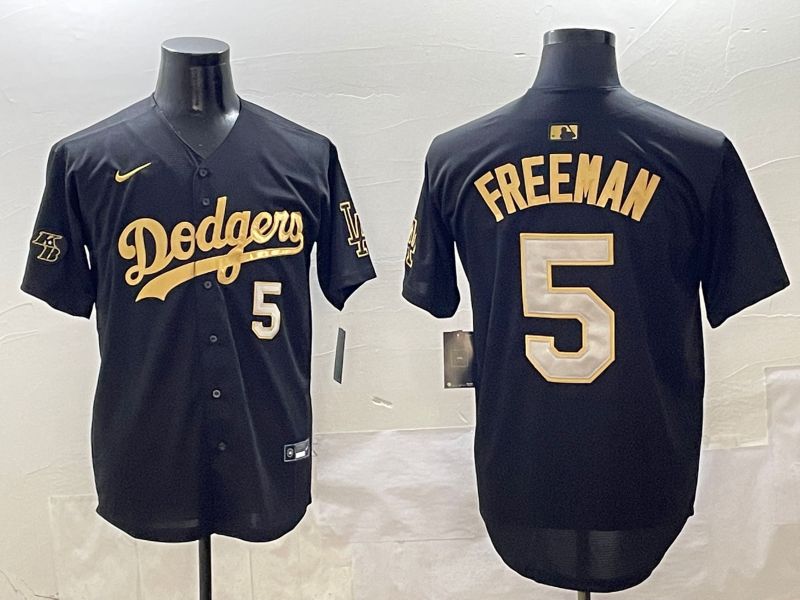 Men Los Angeles Dodgers #5 Freeman Black Gold Nike 2025 MLB Jersey style 4254->los angeles dodgers->MLB Jersey